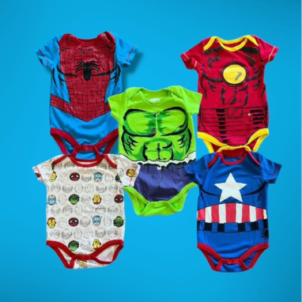 Marvel Superhero Bodysuit Set - Blue, Green, Red